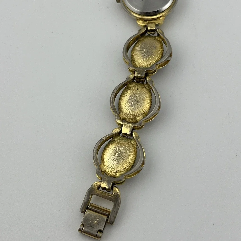 Vtg Lafayette Scarab Watch Women 21mm Gold Tone MOP Dial 7